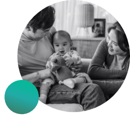 Parents playing with baby