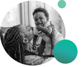 Parent holding baby